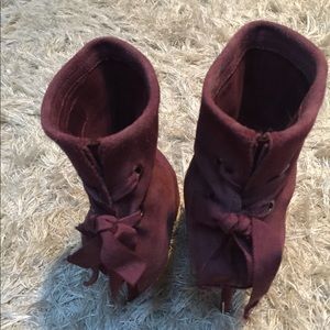Wild Pair”Marvelous Mauve Suede”Lace Ankle Boots👢